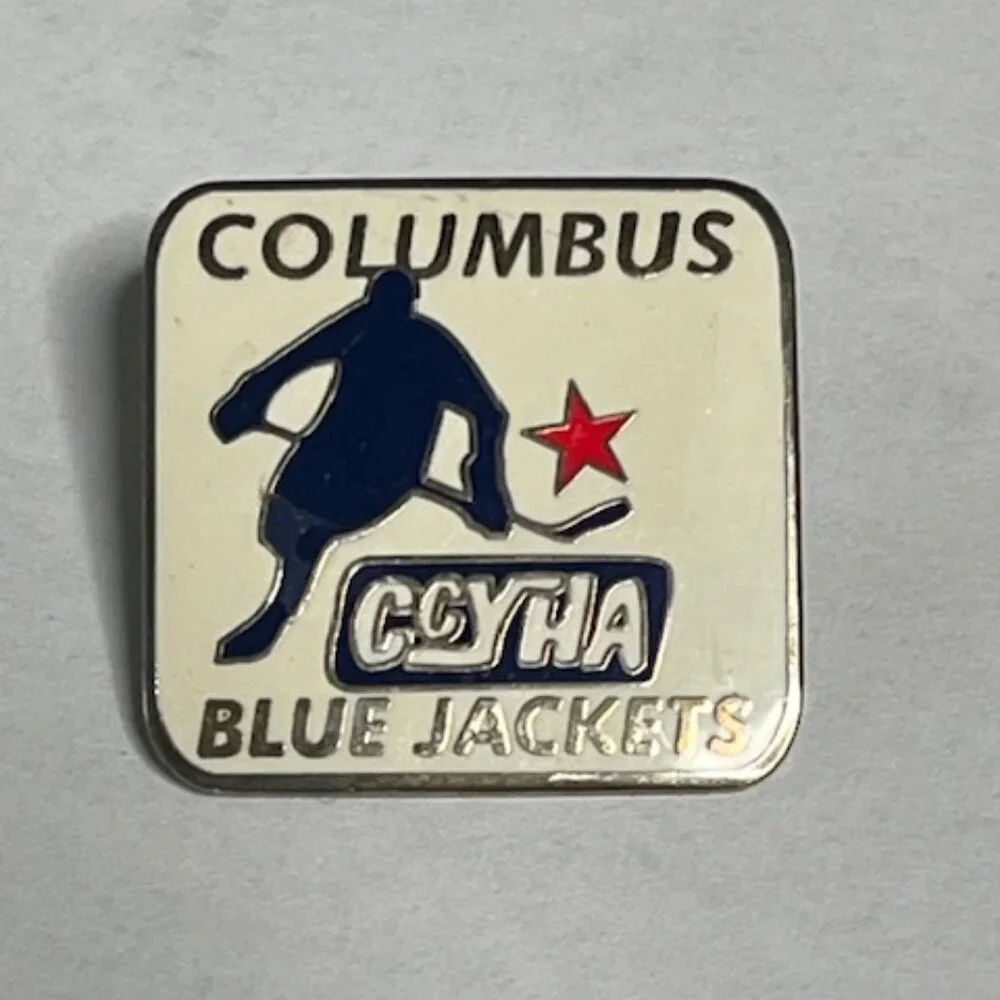 Columbus CCYHA Blue Jackets Youth Hockey Ohio Lapel Hat Vest Jacket Pin 1